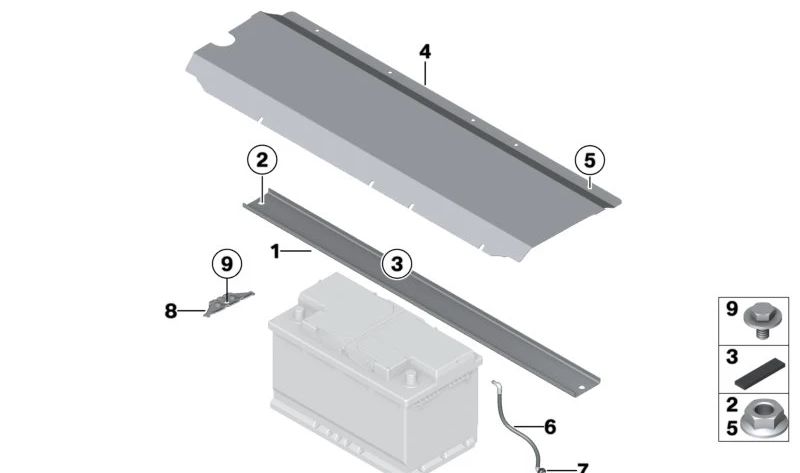 Assemblée Support (Halteschiene) OEM 61217612860 pour BMW F20, F21, F22, F23, F87, F30, F31, F34, F80, F32, F33, F36, F82, F83, E70, F15, F85, E71, F16, F86. BMW d'origine.