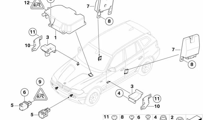 Unidad de Control Airbag para BMW X3 E83, E83N (OEM 65773453791). Original BMW.