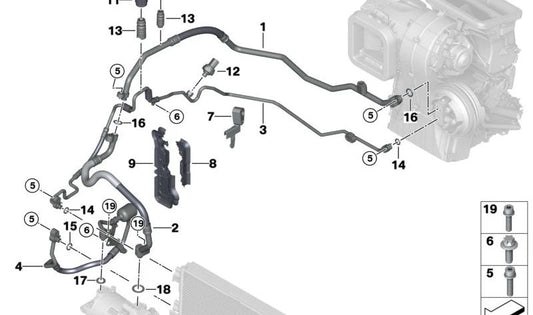 Suction pipe for BMW 2er F45, X1 F48N, X2 F39, MINI F60 (OEM 64506808604). Original BMW