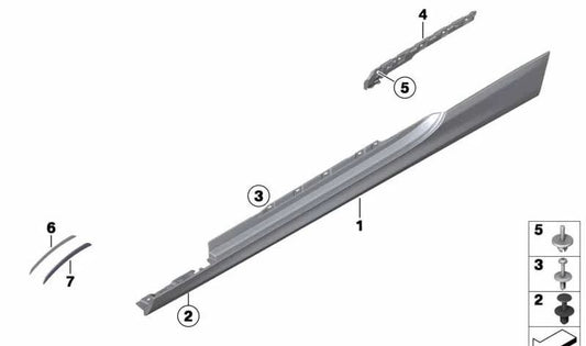 Rechte Seite Abdeckung OEM 51777265202 für BMW F12, F13. Original BMW.