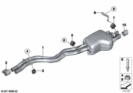 Silenciador trasero con válvula de escape para BMW E89 Serie Z4 (OEM 18307647052). Original BMW