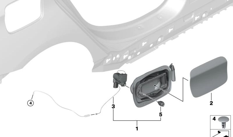 Chiusura a blocchi OEM 5117412597 per BMW F45, F46. BMW originale.