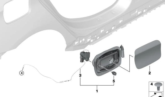 Tapa de cubrición para BMW Serie 2 F46, F46N (OEM 51177332361). Original BMW