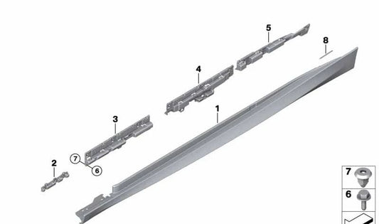 Right retaining bar for BMW 4 Series F36 (OEM 51777320208). Original BMW