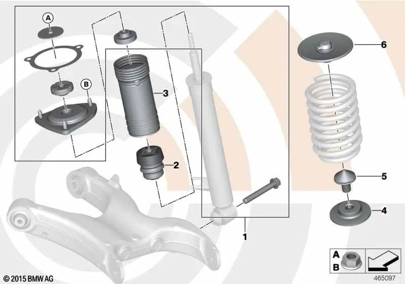 Kit de Reparación de Soporte para BMW X5 E70, E70N, X6 E71 (OEM 33522413675). Original BMW