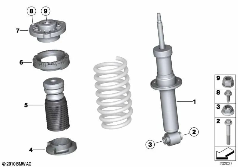 Rear shock absorber for BMW X3 G01, G01N, X4 G02, G02N (OEM 33506880604). Original BMW