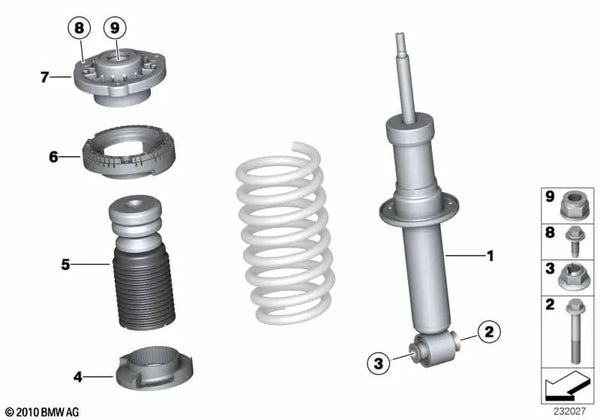 Amortiguador trasero para BMW X3 G01, G01N, X4 G02, G02N (OEM 33506880604). Original BMW