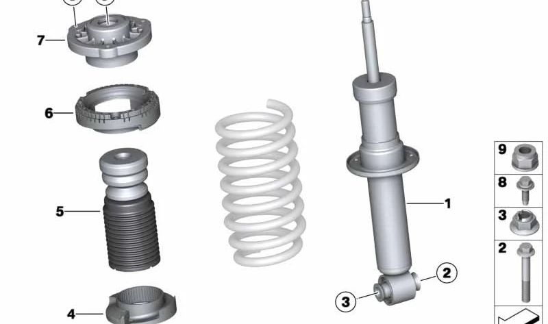 OEM rear shock absorber 33526796317 for BMW F25, F26. Original BMW.