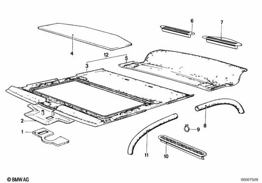 Cubierta del Acolchado de la Transmisión para BMW E12 (OEM 54121874599). Original BMW.