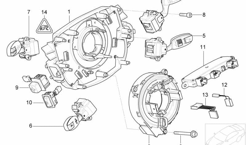 Interruptor de Intermitentes, Cruce y Luz Larga para BMW Serie 7 E65, E66 (OEM 61316911516). Original BMW