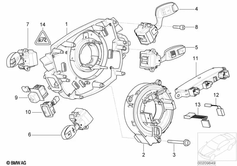 6-polige Verkabelung für BMW E65, E66, E67 (OEM 61316911591). Original BMW