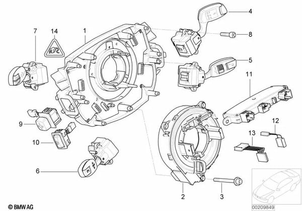 Interruptor del Limpiaparabrisas para BMW E65, E66 (OEM 61316959987). Original BMW