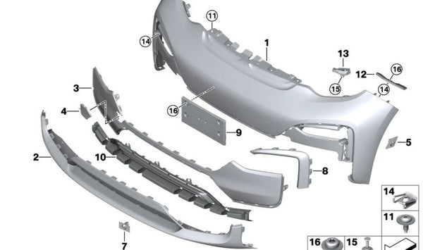 Revestimiento Paragolpes Delantero para BMW i I01N (OEM 51118738449). Original BMW