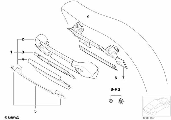 Kit de reparación para BMW Serie 7 E38 (OEM 52108215103). Original BMW.