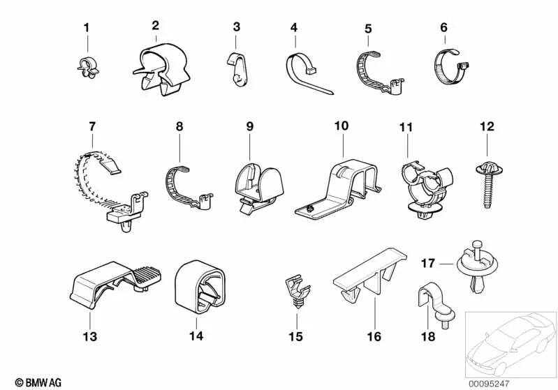 Câbles de câble pour la série BMW 3 E30, E36, série 5 E34, 7 Série E32, 8 Série E31 (OEM 61131370742). BMW d'origine