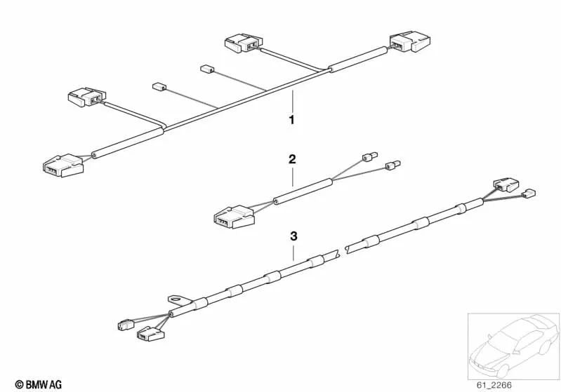 Cable de Adaptador para Soporte de Techo Duro para BMW Serie 3 E36 (OEM 61128366380). Original BMW