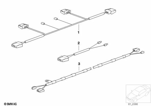 Cable de Adaptador para Soporte de Techo Duro para BMW Serie 3 E36 (OEM 61128366380). Original BMW