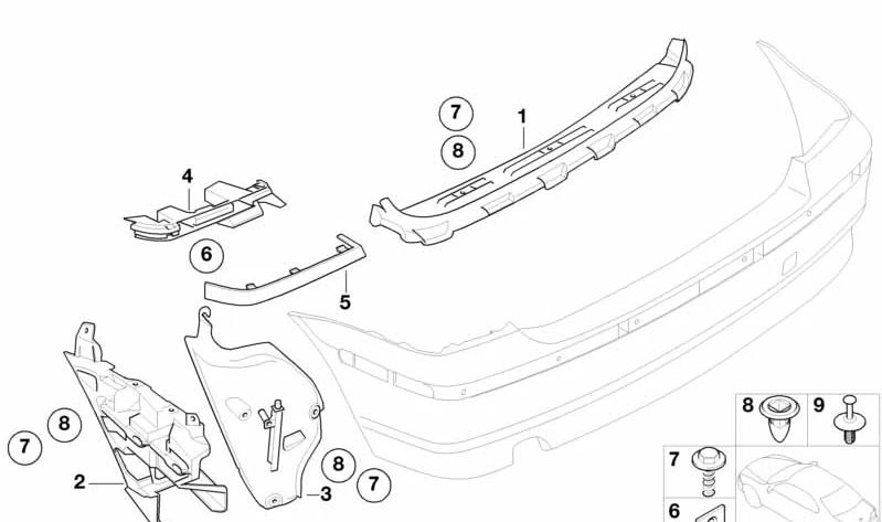 Primed Left Tail Light Cover for BMW 3 Series E46 (OEM 51127052043). Original BMW