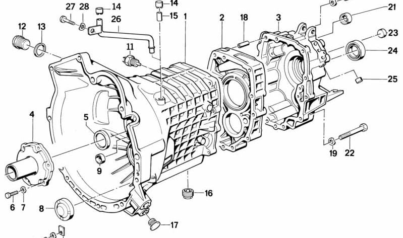 Tapa de carcasa OEM 23111228268 para BMW E28, E34, E24. Original BMW.