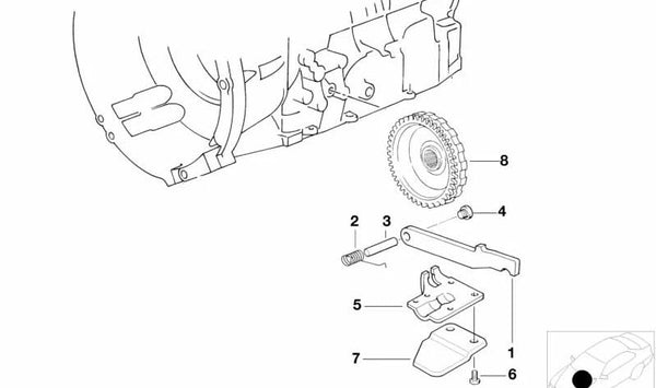 Resorte de torsión para BMW Serie 3 E36, E46, Serie 5 E34, E39, Serie 7 E32, E38, Z4 E85 (OEM 24531219286). Original BMW