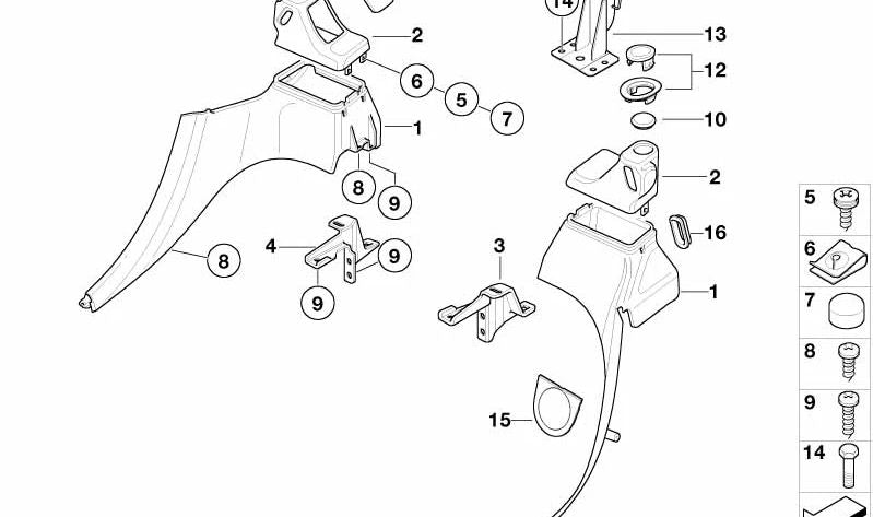 Revestimiento lateral trasero izquierdo inferior para BMW (OEM 51438412325). Original BMW