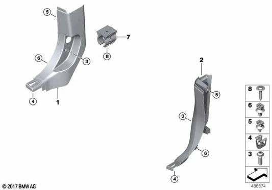 Revestimiento lateral delantero izquierdo inferior para BMW X3 F97, G01, X4 F98, G02 (OEM 51437446635). Original BMW