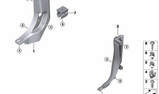 Revestimiento lateral delantero izquierdo inferior para BMW X3 F97, G01, G08, X4 F98, G02 (OEM 51437446633). Original BMW