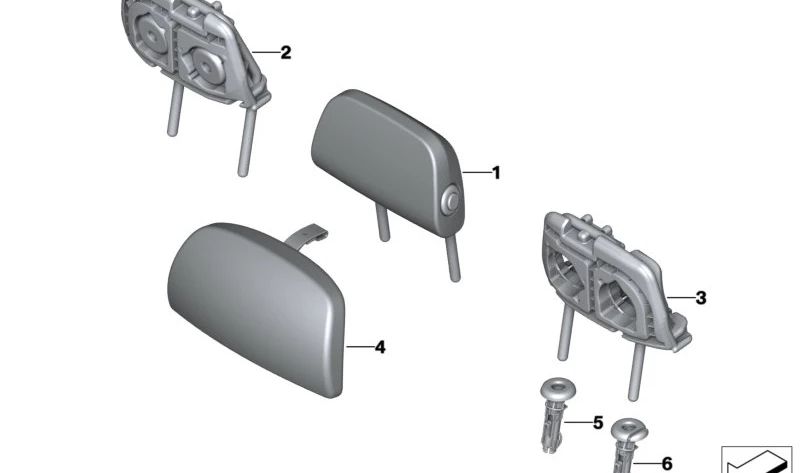 Comfort headrest pad OEM 52205A38A70 for BMW iX (I20). Original BMW.