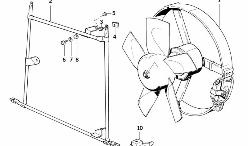 Additional Fan Support for BMW E34 (OEM 64548390957). Genuine BMW