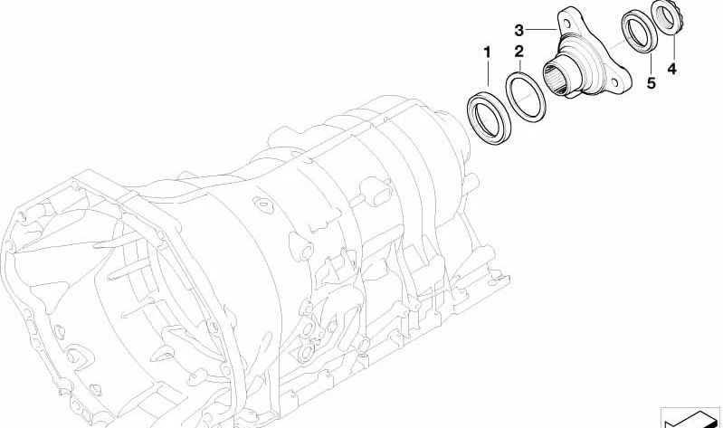 Brida de salida OEM 24207521971 para BMW E90, E91, E92, E93, E60, E61, E63, E64, E65, E66. Original BMW.