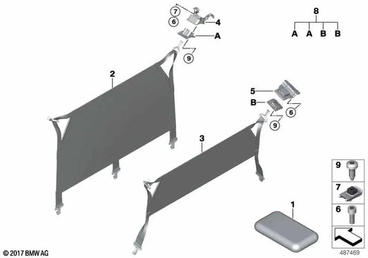 Rear partition net for BMW F39 (OEM 51477428117). Original BMW