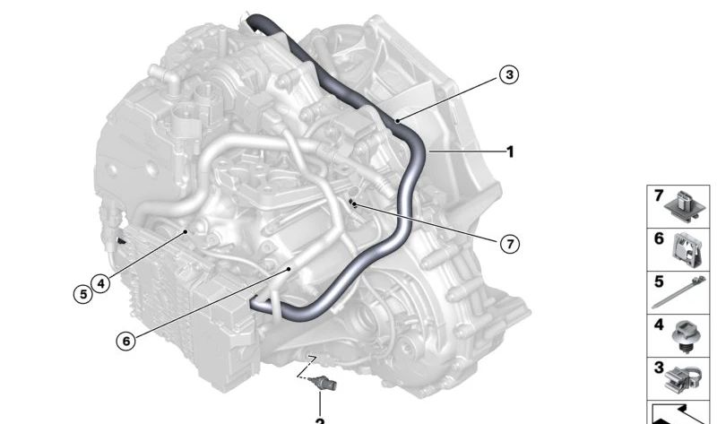 Capteur de température d'huile de la boîte de vitesses OEM 28008689840 pour BMW F40, F52, F70, F44, F45, F46, U06, F48, F49, U11, U12, F39, U10, F55, F56, F65, F66, F57, F54, F60, U25. BMW d'origine.