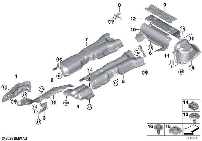 Aislamiento térmico fondo del maletero para BMW Serie 5 G60, Serie 7 G70 (OEM 51485A17938). Original BMW