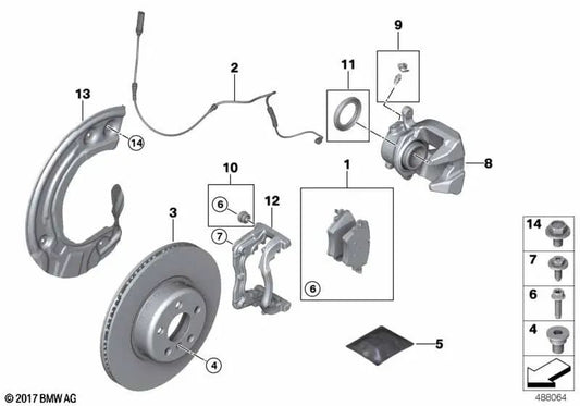 Aleta derecha para BMW Serie 5 G30, G31, G38; Serie 6 G32; Serie 7 G11, G12; Serie 8 G14, G15, G16 (OEM 34106861798). Original BMW.