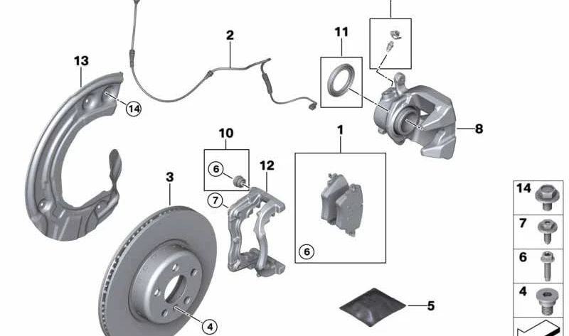 Guardabarros izquierdo para BMW Serie 5 G30, G31, G38 Serie 6 G32, Serie 7 G11, G12, Serie 8 G14, G15, G16 (OEM 34106861797). Original BMW