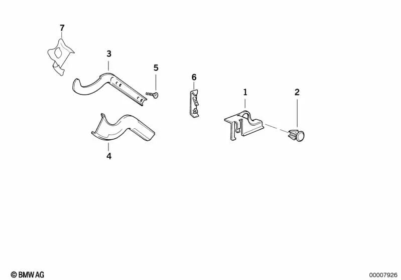 Guía de cables izquierda para BMW Serie 5 E34 (OEM 61138359521). Original BMW