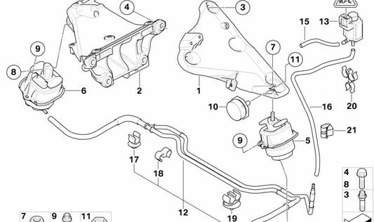 Soporte de manguera para BMW X5 E70, X6 E71 (OEM 22116779252). Original BMW