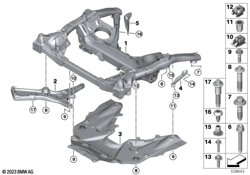 Schubfeld para BMW G60, G70 (OEM 31108832718). Original BMW