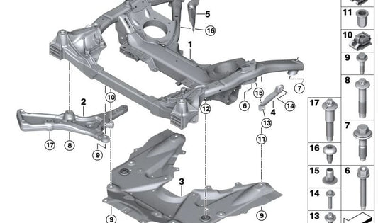 Tuerca enjaulada OEM 07148838235 para BMW (E46, E90, E91, E92, E60, E61, E65, E66, F10, F11, G30, G31, X1, X3, X5, X6). Original BMW.