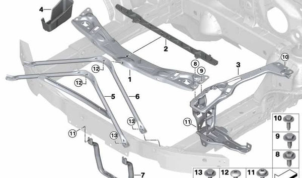 U-Strebe para BMW F40, F44 (OEM 51647476045). Original BMW