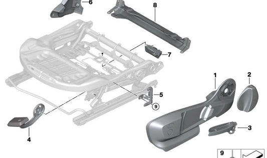 Outer cover of the left seat OEM 52107949713 for BMW F40, F44. Original BMW.