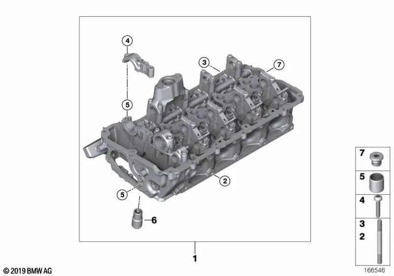 Cylinder Head for BMW 5 Series F07, F10, F11 6 Series F12, F13 7 Series F01, F02, F04 X5 E70N X6 E71, E72 (OEM 11127573937). Genuine BMW