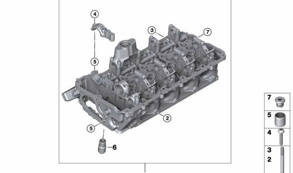 Culata de motor OEM 11127573933 para BMW F07, F10, F11, F12, F13, F01, F02, F04, E70, E71, E72. Original BMW.