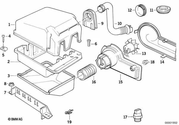 Soporte de goma para BMW E34, E32, E31 (OEM 12901718979). Original BMW