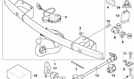 Unidad de liberación cabezal esférico para BMW E90, E91, E92, E93 (OEM 71606784797). Original BMW