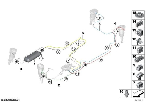 Conducción de aire delantera izquierda para BMW X5 G05, G05N, G18, G18N, X6 G06, G06N, X7 G07, G07N (OEM 37206878497). Original BMW