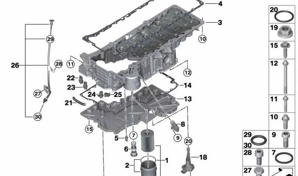 Tornillo hexalobular autoblocante para BMW G11, G12 (OEM 07119908659). Original BMW