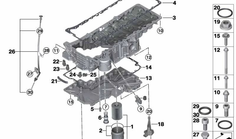 Arandela de sellado OEM 07119963473 para BMW F07, F10, F11, F06, F12, F13, F01, F02, F04, G12, E70, F15, E71, E72, F16. Original BMW.