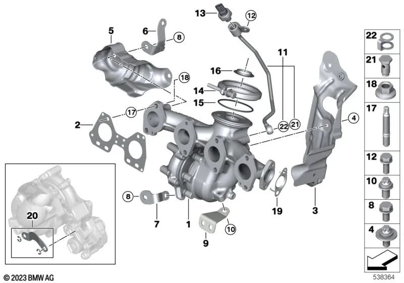 Junta Metálica para BMW Serie 1 E81, E82, E87N, E88, F20, F20N, F21, F21N, F40 Serie 2 F22, F22N, F23, F23N, F44, F45, F45N, F46, F46N, G42, U06 Serie 3 E90, E90N, E91, E91N, E92, E92N, E93, E93N, F30, F30N, F31, F31N, F34, F34N, G20, G20N, G21, G21N, G28