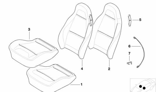 Left Synthetic Leather Backrest Cover for BMW (OEM 52108410255). Original BMW.